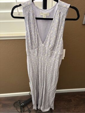 Treasure & Bond - Lavender sleeveless maxi dress with floral print, Sz Lg, NWT